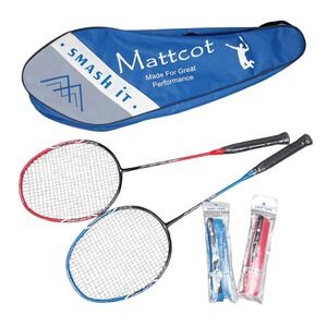 Mattcot NU201 Full Carbon Fiber Badminton Racket Set With Bag Colored Grip Tape